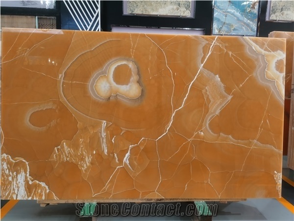 Polished Mexico Orange Onyx Stone Slab