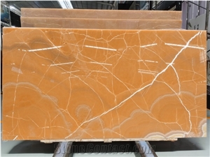 Polished Orange Onyx Stone Slab