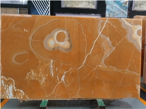 Polished Orange Onyx Stone Slab