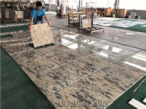 Tiger Skin Gold Marble Floor Tiles