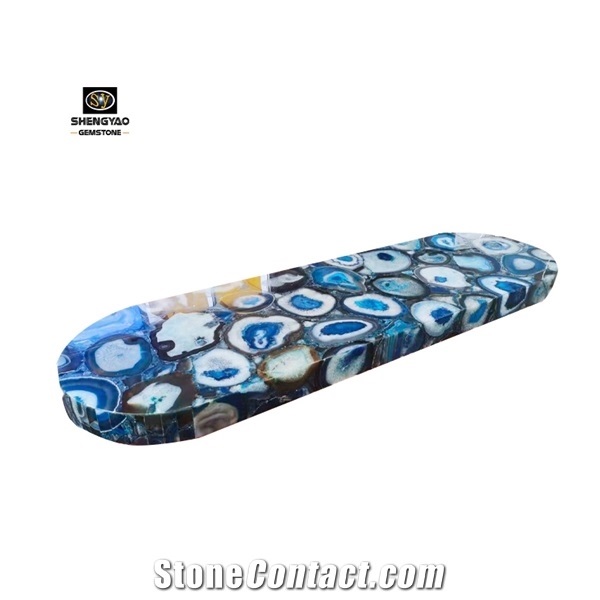 Blue Agate Bar Top Gemstone Countertop