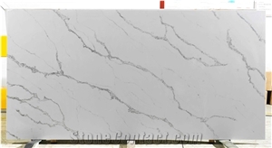 Quartz Slab Calacatta White Color for Worktops