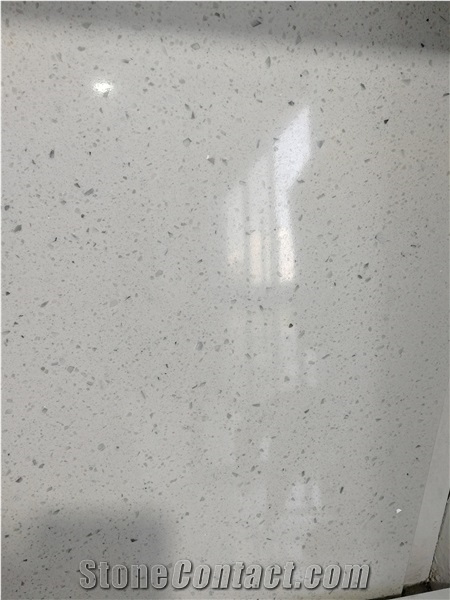 Crystal Silver White Artificial Marble Bathroom Slab Tile