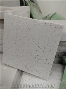 Crystal Silver White Artificial Marble Bathroom Slab Tile