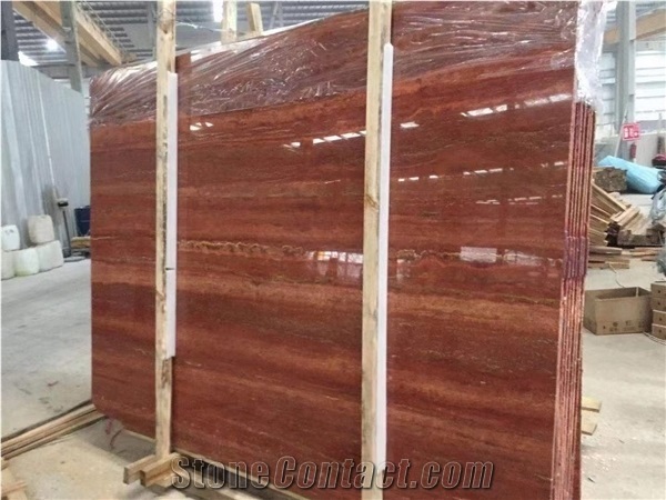 Iran Red Travertine for Walling Tiles