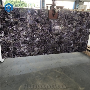 Backlit Amethyst Purple Agate Stone Slab