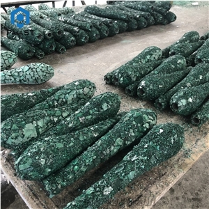 Peacock Green Agate Semiprecious Stone Vases