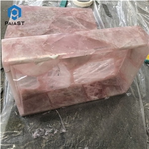 Pink Agate Semiprecious Stone Jewel Case