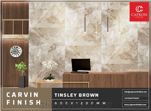 Carvin Finish 600x1200 Mock up 1 Ceramic Tiles