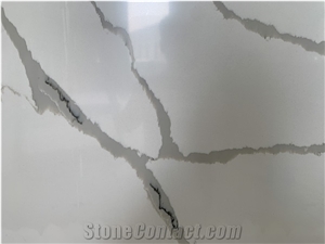 Classic White Quartz Slabs Engineer Surface Stone for Vanity