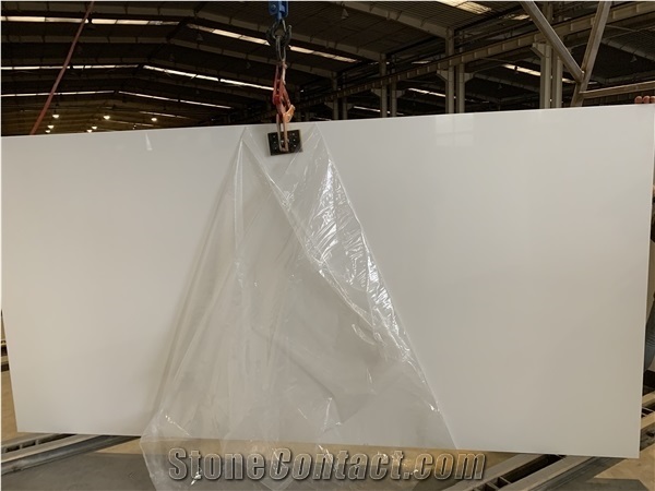 Super Pure White Quartz Stones Solid Surface Slabs