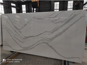 White Calacatta Quartz Surface Stone for Countertop