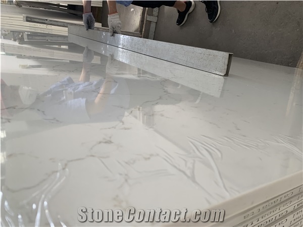 White Calacatta Solid Surface Slabs Engineer Stones