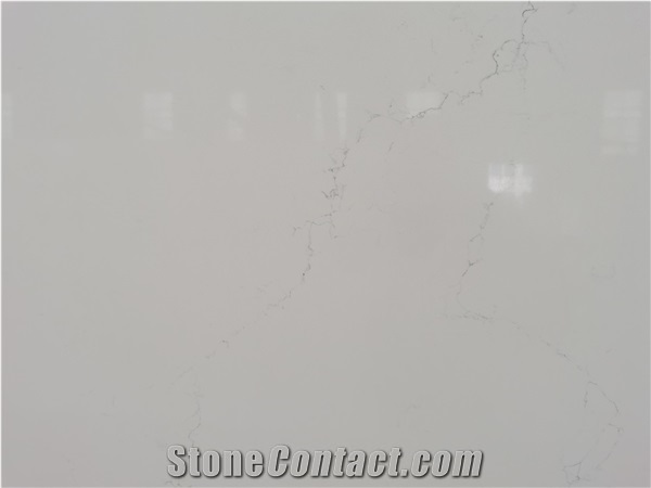 White Quartz Calacatta Stone for Kitchen Top