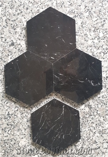 Hexagon Black Mosaic Tile/Stone Mosaic
