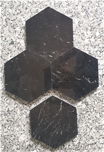 Hexagon Black Mosaic Tile/Stone Mosaic