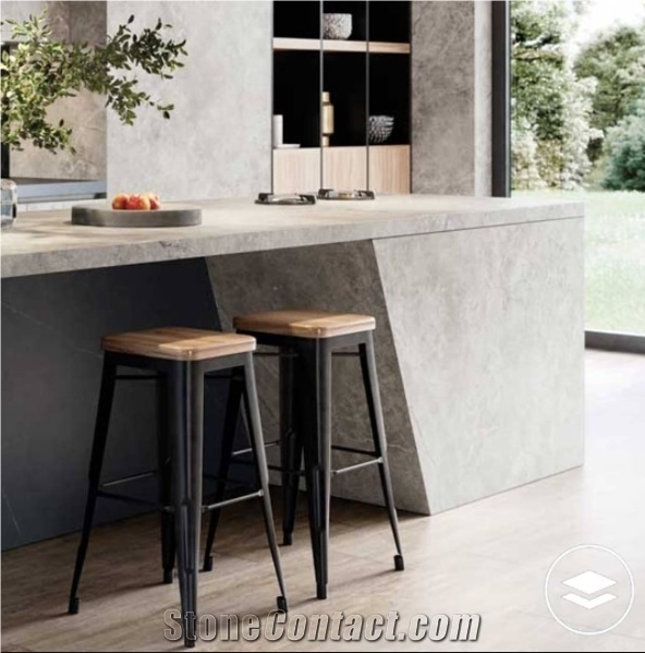 Tundra Grey Marble Kitchen Countertop