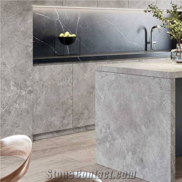 Tundra Grey Marble Kitchen Countertop