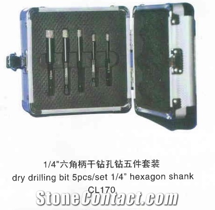1/4" Hexagon Shank Dry Drilling Bit, 5Pcs/Set, Cl170