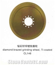 Diamond Brazed Grinding Wheel, Ti-Coated Cl146