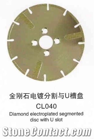 Diamond Electroplated Segmented Disc With U Slot Cl040