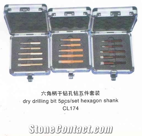 Hexagon Shank Dry Drilling Bit, 5Pcs/Set, Cl174