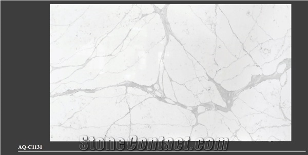 Aq-C1131 Calacatta Quartz Stone Slabs