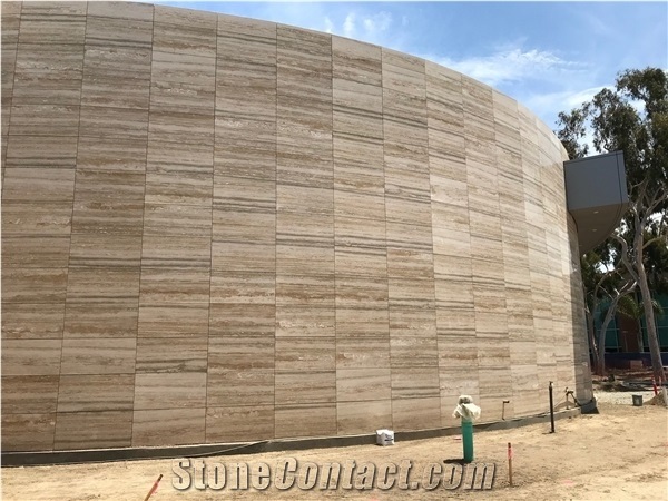 Stonelite Silver Travertine Lightweight Stone Honeycomb Panels