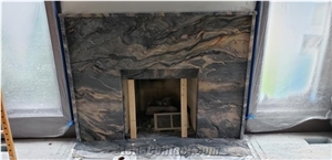 Fusion Blue Quartzite Fireplace