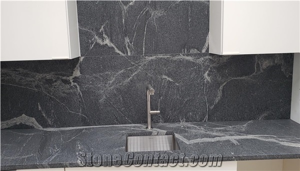 Silver Grey Granite Honed Kitchen Countertop