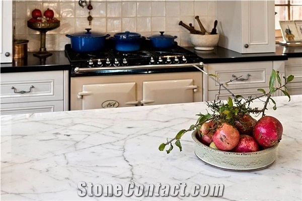 Calacatta Marble Kitchen Countertop, Island Top
