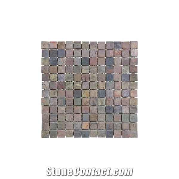 Redwood Slate Tumbled Mosaic Tiles