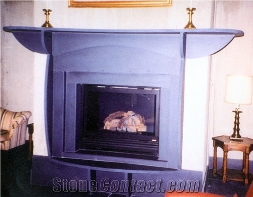 Pennsylvania Black Slate Interior Fireplace