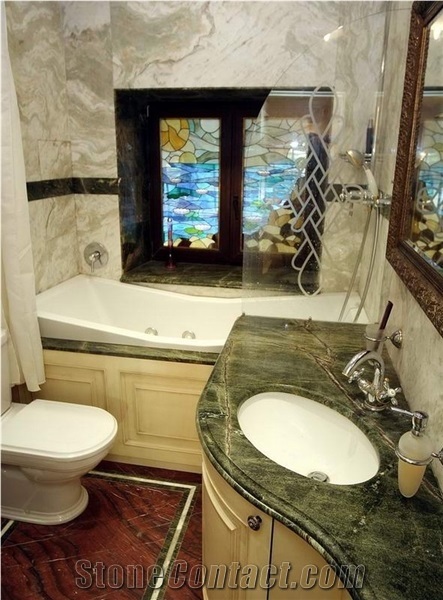 Bidasar Green Marble Bathroom Countertop
