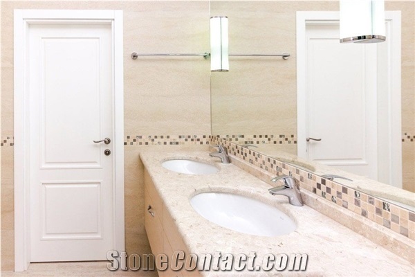 Marble Bathroom Countertop, Travertine Wall Covering