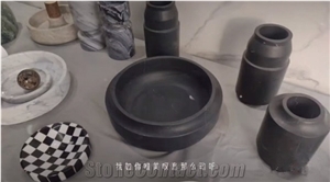 Stone Bucket,Marble Barrel, Pencil Vase, Pen Container