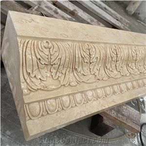 Hand Carved Beige Marble Limestone Door Surrounds Frame