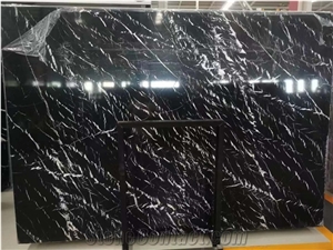 Italian Black Nero Marquina Tiles And Marbles For Villas