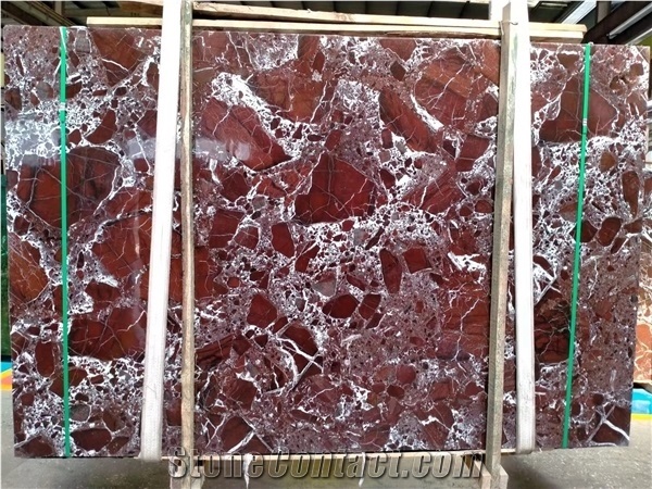 Natural Stone Polished Rosso Levanto Marble Tile Red Marble