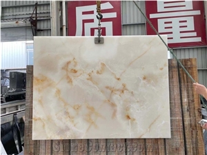 Transparent Polished White Onyx Slabs for Wall Decoration