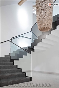 Mystic Gray Granite Staircase