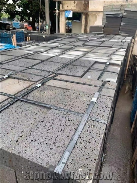 Black Lava Stone Flooring Tiles