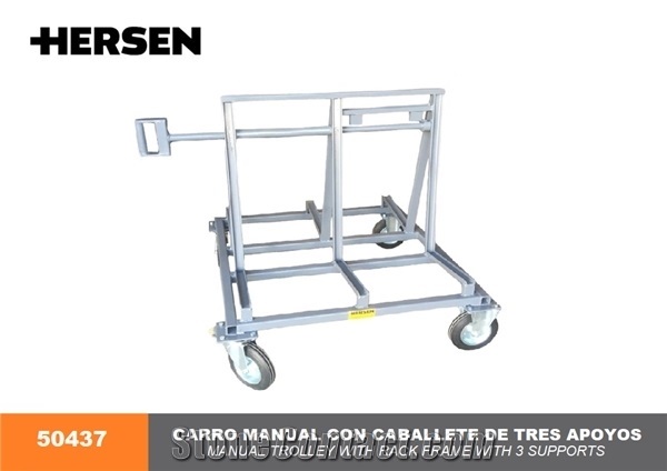 Hersen 50437 Manual Trolley with Galvanized Stand Frame with 3 Support