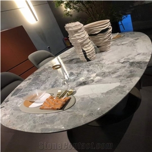 Conglomerate Dinning Round Table Tops Restaurant