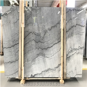 Factory Low Price Bruce Grey Marble Slab Silver Color Tiling