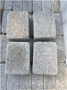 G682 Rusty Granite Cube Stone Paving Setts, Cobble Stone