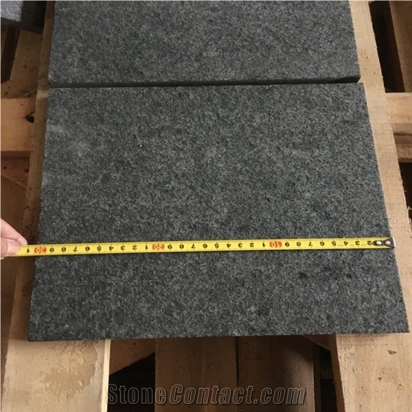 Pearl Black Granite Tiles Flamed for Floor and Wall