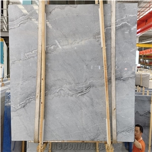 Polished Bruce Gray Natural Floor Tiles with White Veins