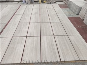 White Wooden Marble Tiles Slabs for Wall and Floor