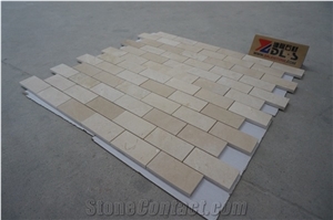 Crema Marfil Marble Brick Mosaic Wall Tiles